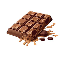 Melting chocolate bar, sweet snack