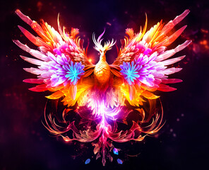 Phoenix with open wings
