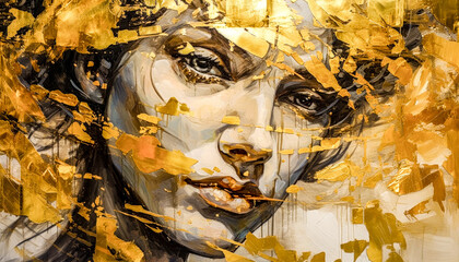 Woman in Acrylic Synthography Illustration Abstract Generative AI KI Wallpaper Digital Art Background Journal Graphic