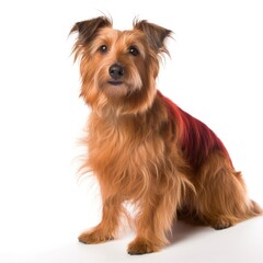 Australian Terrier dog isolated on white background. Generative AI