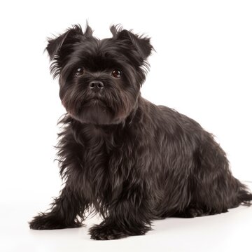 Affenpinscher dog isolated on white background. Generative AI