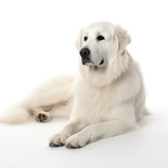 Kuvasz dog isolated on white background. Generative AI