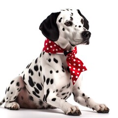 Dalmatian dog isolated on white background. Generative AI