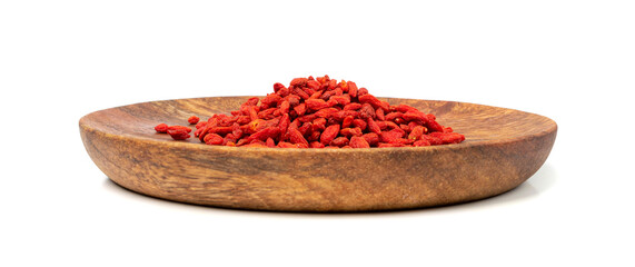 Goji Berry Isolated, Lycium Barbaru, Chinese Wolfberry, Barbary Matrimony Vine Berries, Red Medlar