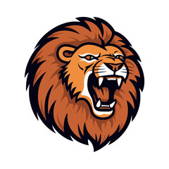 Roaring lion, symbol of strength and aggression