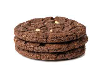 Round Chocolate Cookies, Brown Butter Biscuits, Crispy Cocoa Cake with Nuts, Round Chocolate Cookies