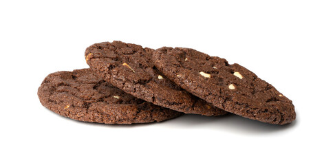 Round Chocolate Cookies, Brown Butter Biscuits, Crispy Cocoa Cake with Nuts, Round Chocolate Cookies