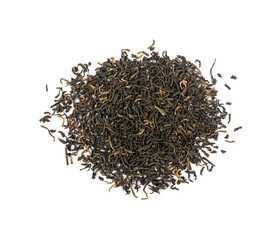 Black Tea Leaves Isolated, High Quality Black Tea Pile, Dry Organic Indian Drink, Black Tea Leaves on White