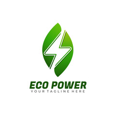 Eco green nature energy power modern logo design