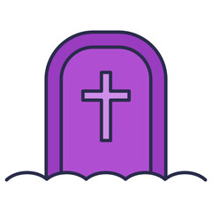 Fototapeta premium christian gravestone icon cartoon