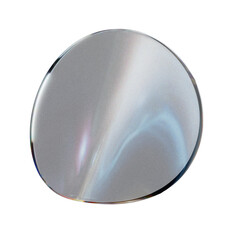 Holographic gradient, geometric art poster template, dispersion effect glass 3d rendering