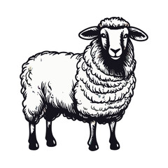 Cute lamb standing, sketch style