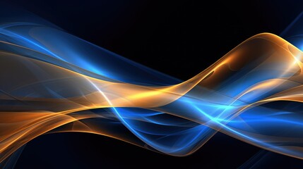 Background, Swirling Colors: An abstract painting featuring swirling colors of blue and gold that blend in elegant patterns - generative AI