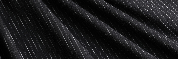 Black striped fabric textured background for design art work