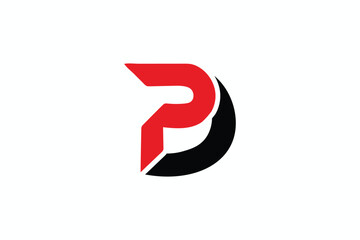 letter pd minimal logo design template