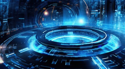 Obraz premium Futuristic technology background - generative AI