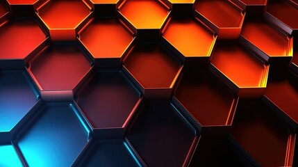 3D Abstract High Tech Background hexagon