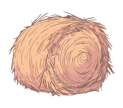Vector illustration of lot of straw and hay