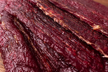 Beef marinated and dried food beef jerky