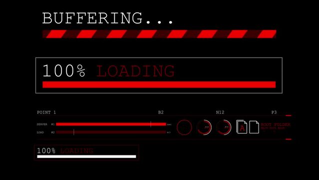 HUD loading and buffering element - progress bar with percentage