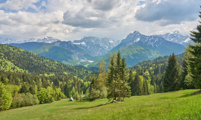 Mountain landscape in the Triglav National Park near Kranska Gora, Julian Alps, Slovenia