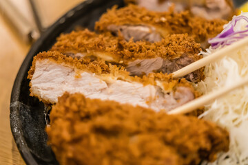 Japanese street food "fried pork cutlet"