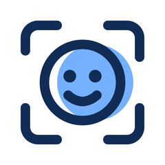 face detection filled line icon