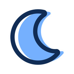 half moon filled line icon