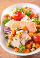 fish fillet cooked with vegetables
