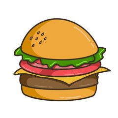 hamburger on white