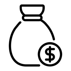 money bag line icon