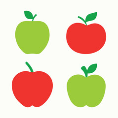 Apple, food, organic, healthy. farm, agriculture, harvest. Diet, health, nutrition, delicious, vegetarian. Icon, symbol, vector illustration