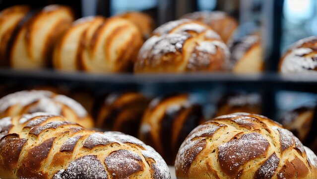 Bakery Sells Fresh Bread And Baked Goods With Tools. Generative AI
