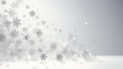 Snowflakes with white light blur background