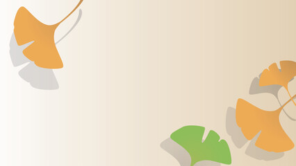 紅葉　イチョウの落ち葉の背景イラストフレーム