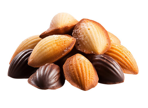 Madeleines on transparent background. Generative AI.