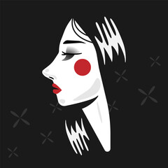 Abstract girl portrait. Feminism vector, Girl silhouette.