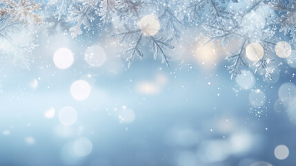 Snowflakes with white light blur background
