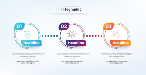 Business three step infographic template.