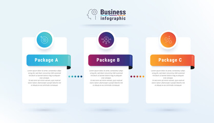 Business three step infographic template.