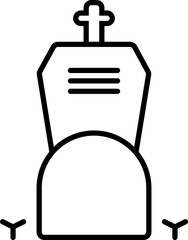 line icon graveyard cemetery .Halloween Festival