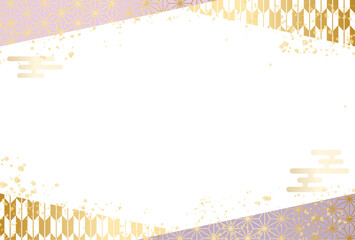 紫 敬老の日 背景 和柄 フレーム