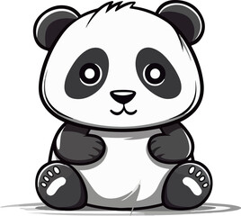 hand drawn cartoon panda illustration material
