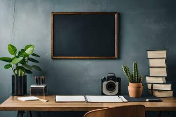 classroom with blackboard