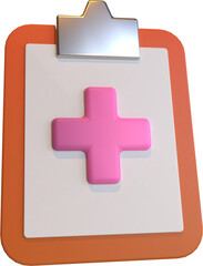 Obraz premium 3d icon of medical record or report for hospital healthcare medical