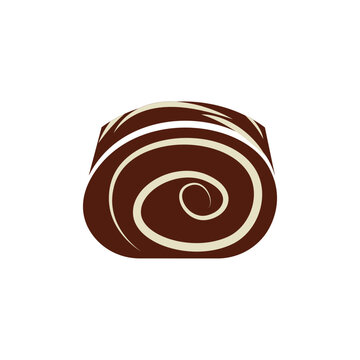 cake roll logo icon