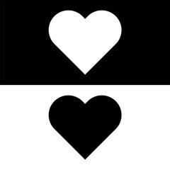 black and white heart icon
