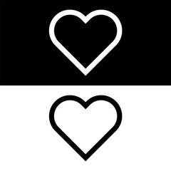 black and white heart icon