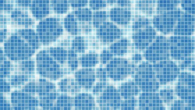 Blue mosaic background. Water with caustics