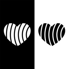 black and white heart icon